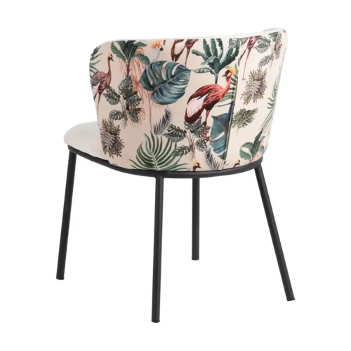 Chaise paon tissu beige piètement acier Ixia 58 cm — vue 4