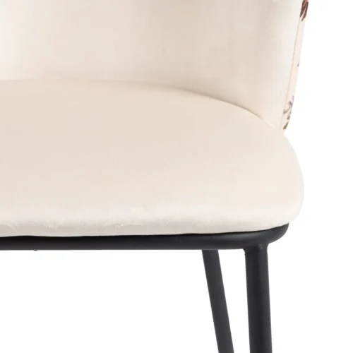 Chaise paon tissu beige piètement acier Ixia 58 cm — vue 6
