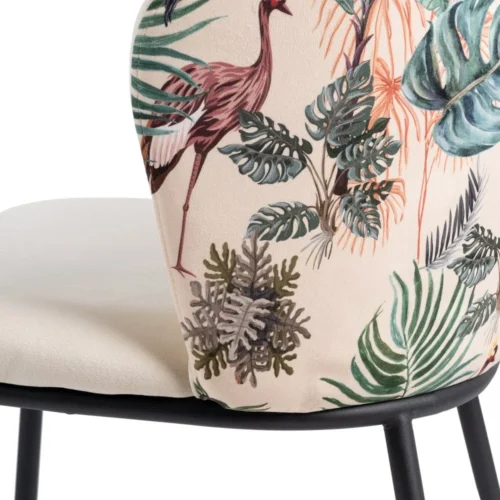 Chaise paon tissu beige piètement acier Ixia 58 cm — vue 8