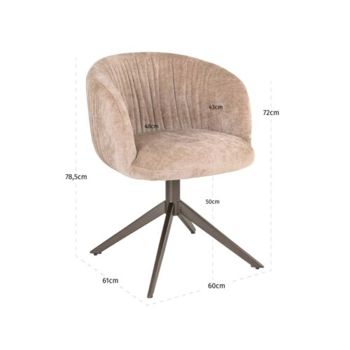 Chaise pivotante Cassi sable soft Richmond Interiors — vue 9