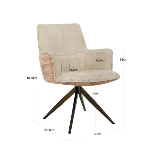 Chaise pivotante Chase ginger jacquard Richmond Interiors — vue 6