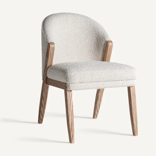 Chaise Prati bouclé blanc Vical Home