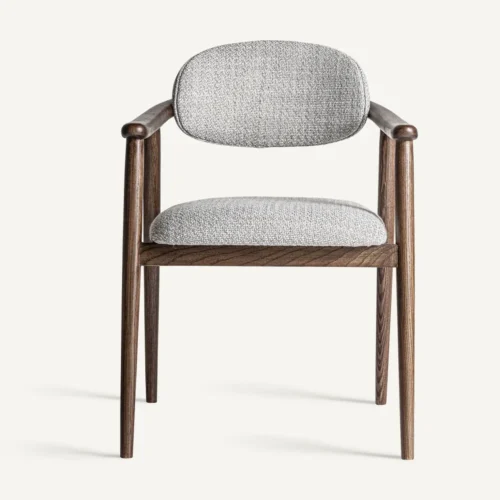 Chaise Ternat gris chiné et frêne Vical Home — vue 2