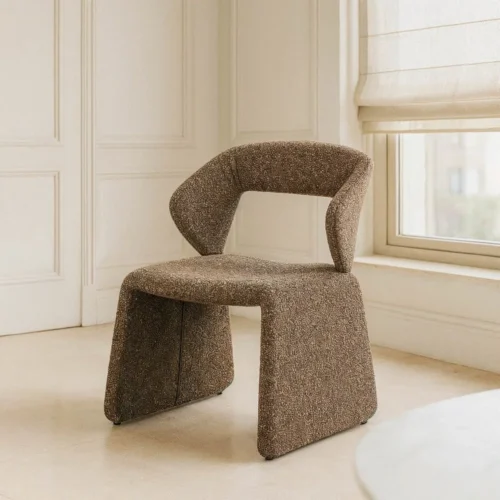 Chaise tissu beige piètement métal Ixia 59 cm