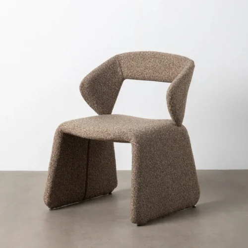 Chaise tissu beige piètement métal Ixia 59 cm — vue 2