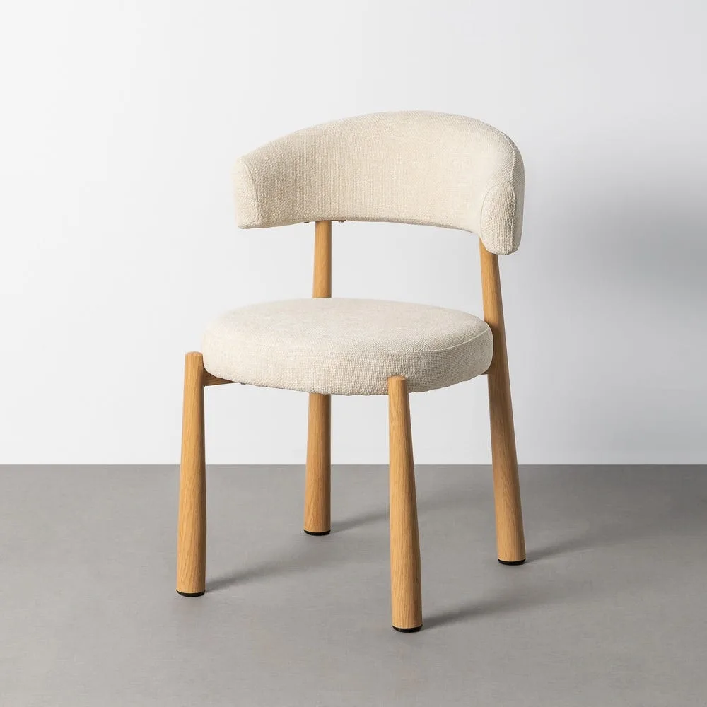 Chaise tissu blanc piètement métal Ixia 56 cm