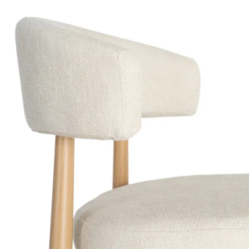 Chaise tissu blanc piètement métal Ixia 56 cm — vue 2
