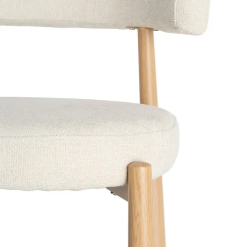 Chaise tissu blanc piètement métal Ixia 56 cm — vue 3
