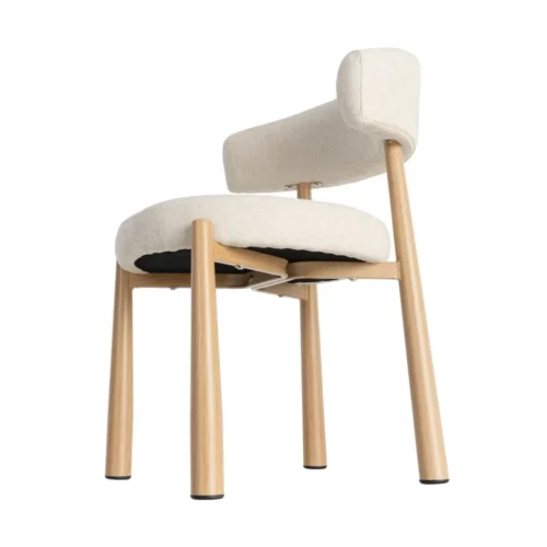 Chaise tissu blanc piètement métal Ixia 56 cm — vue 7