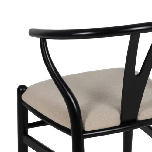 Chaise tissu noir bois de hêtre Ixia 53 cm — vue 10