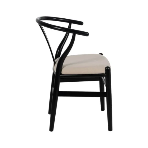 Chaise tissu noir bois de hêtre Ixia 53 cm — vue 3