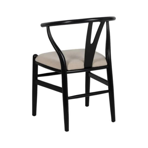 Chaise tissu noir bois de hêtre Ixia 53 cm — vue 4