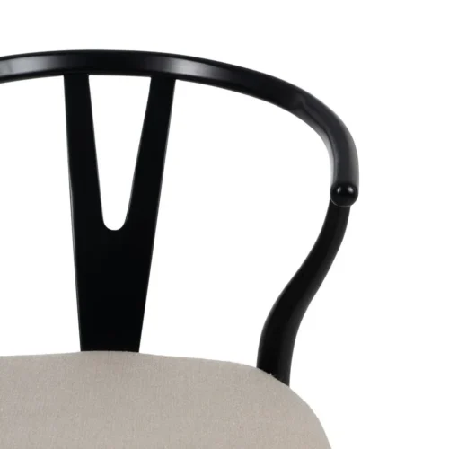 Chaise tissu noir bois de hêtre Ixia 53 cm — vue 5