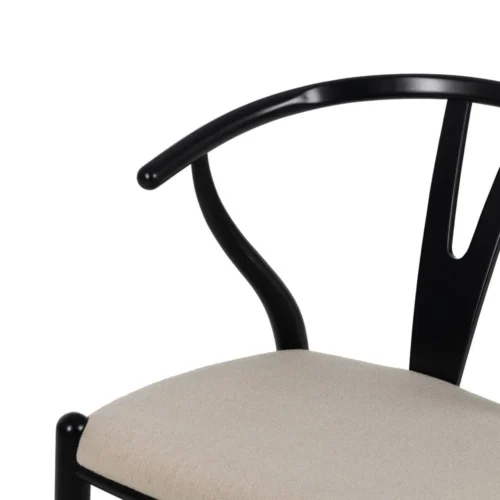 Chaise tissu noir bois de hêtre Ixia 53 cm — vue 6