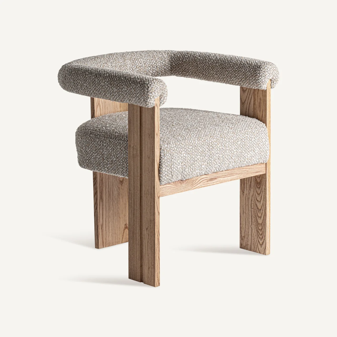 Chaise Ustka gris chiné et chêne clair Vical Home