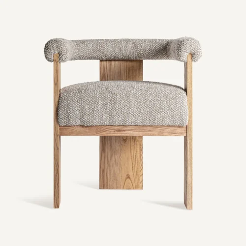 Chaise Ustka gris chiné et chêne clair Vical Home — vue 2