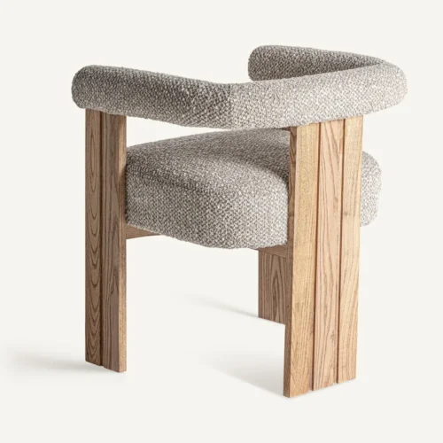 Chaise Ustka gris chiné et chêne clair Vical Home — vue 4
