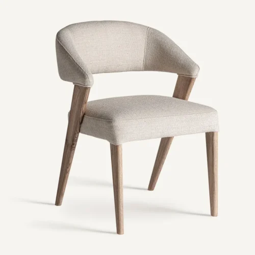 Chaise Veney beige et chêne marron clair Vical Home