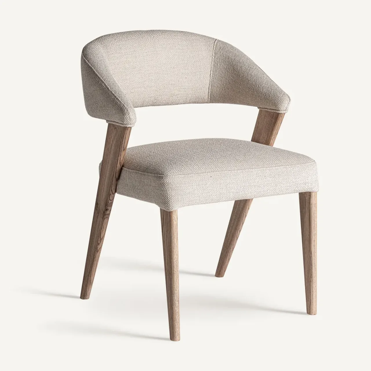 Chaise Veney beige et chêne marron clair Vical Home