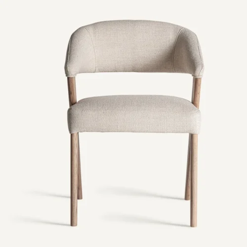 Chaise Veney beige et chêne marron clair Vical Home — vue 2