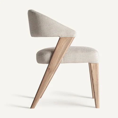 Chaise Veney beige et chêne marron clair Vical Home — vue 3