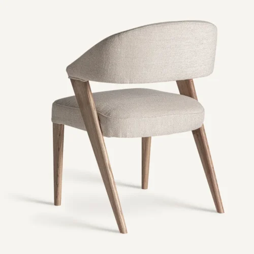 Chaise Veney beige et chêne marron clair Vical Home — vue 4