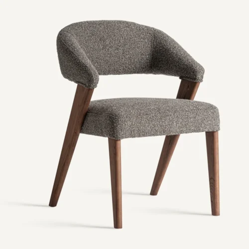 Chaise Veney gris chiné et chêne marron Vical Home