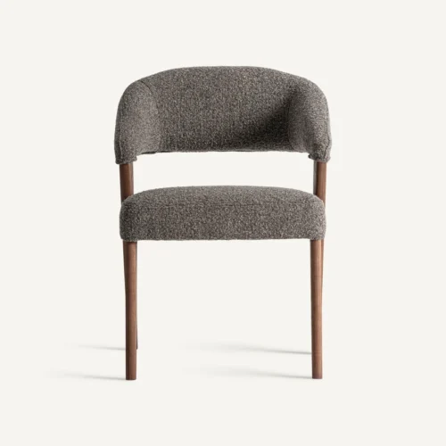 Chaise Veney gris chiné et chêne marron Vical Home — vue 2