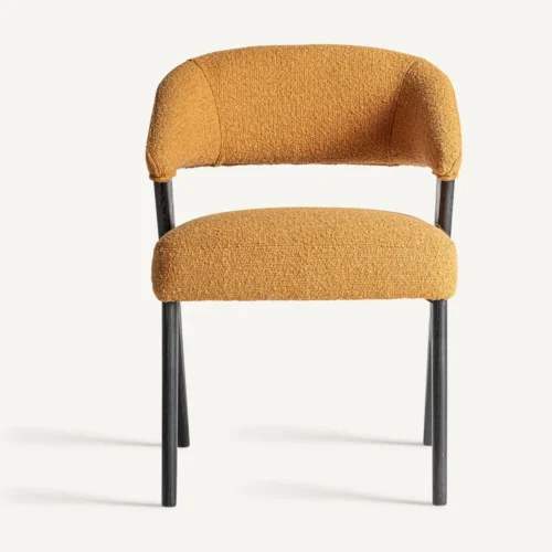 Chaise Veney moutarde chiné et chêne noir Vical Home — vue 2