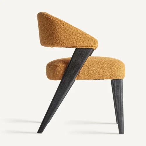 Chaise Veney moutarde chiné et chêne noir Vical Home — vue 3