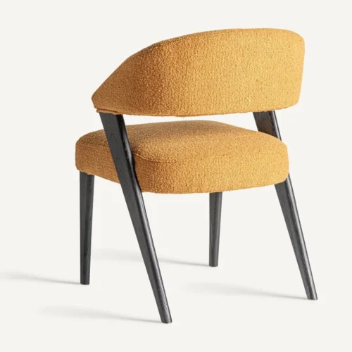 Chaise Veney moutarde chiné et chêne noir Vical Home — vue 4