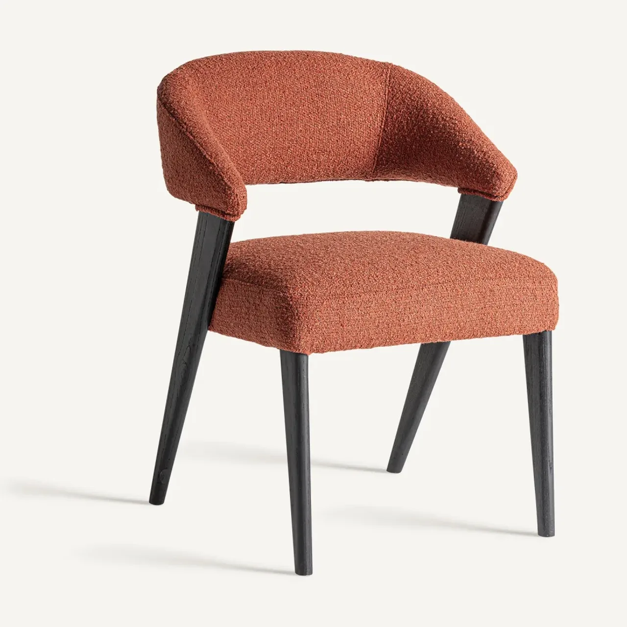 Chaise Veney terracotta chiné et chêne noir Vical Home