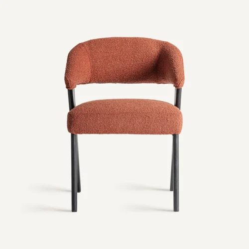 Chaise Veney terracotta chiné et chêne noir Vical Home — vue 2