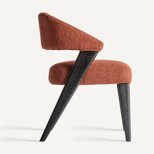 Chaise Veney terracotta chiné et chêne noir Vical Home — vue 3