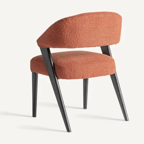 Chaise Veney terracotta chiné et chêne noir Vical Home — vue 4