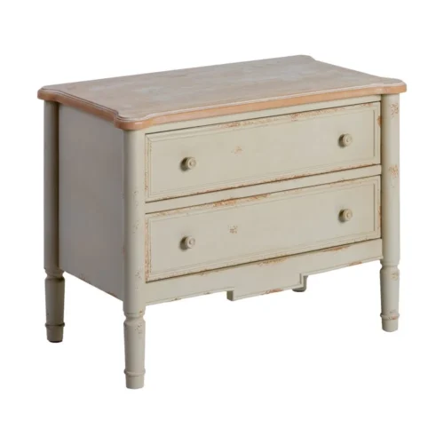 Commode bicolore naturel et crème Ixia 80 cm