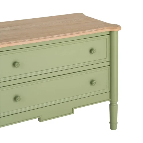 Commode bicolore naturel et vert Ixia 80 cm — vue 2