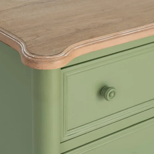 Commode bicolore naturel et vert Ixia 80 cm — vue 3