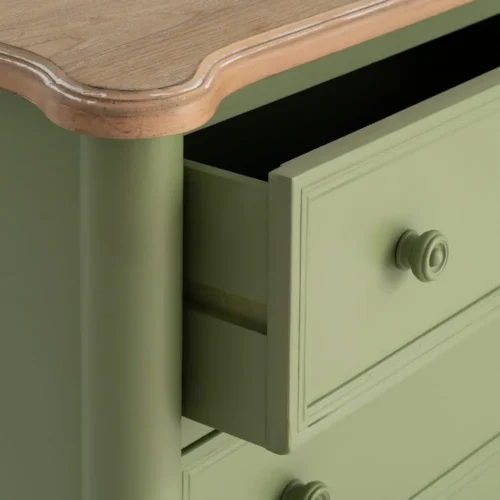 Commode bicolore naturel et vert Ixia 80 cm — vue 5