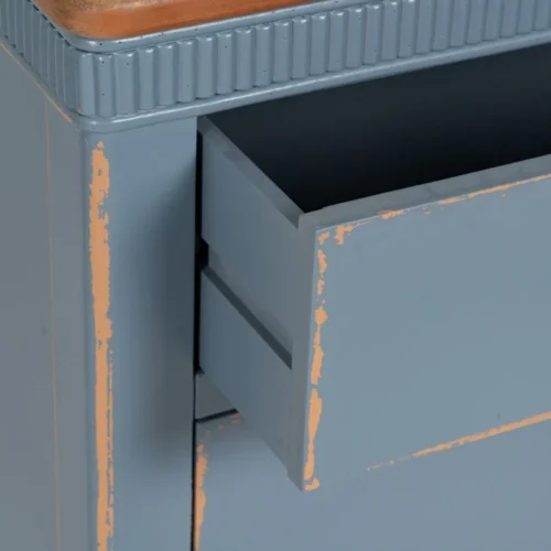 Commode bois bleu 4 tiroirs Ixia 115 cm — vue 7