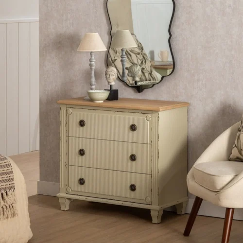 Commode bois crème Ixia 80 cm — vue 2