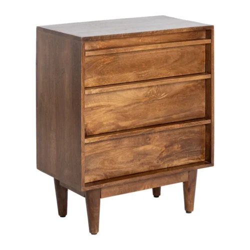 Commode bois de manguier marron 3 tiroirs Ixia 70 cm — vue 3