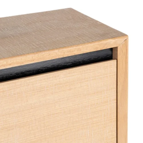 Commode bois et métal naturel et noir capacité chaussures Ixia 60 cm — vue 4