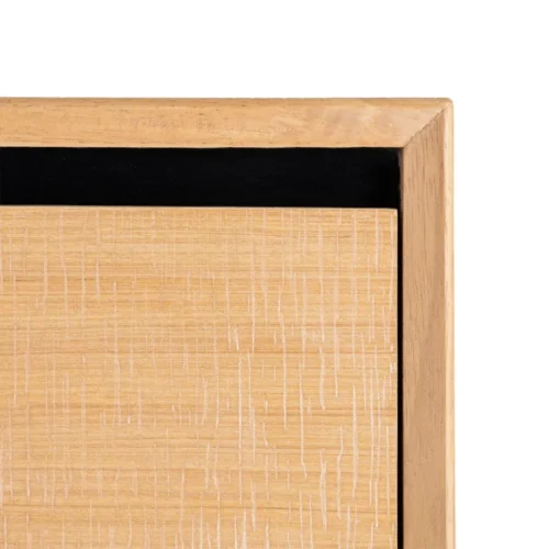 Commode bois et métal naturel et noir capacité chaussures Ixia 60 cm — vue 6