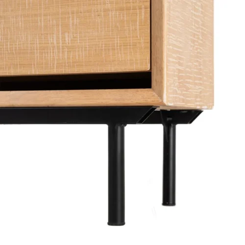 Commode bois et métal naturel et noir capacité chaussures Ixia 60 cm — vue 7