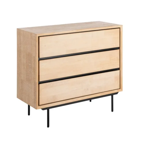 Commode bois et métal naturel et noir Ixia 99,5 cm — vue 2
