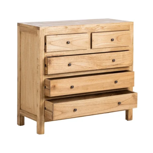 Commode bois massif naturel Ixia 100 cm — vue 4