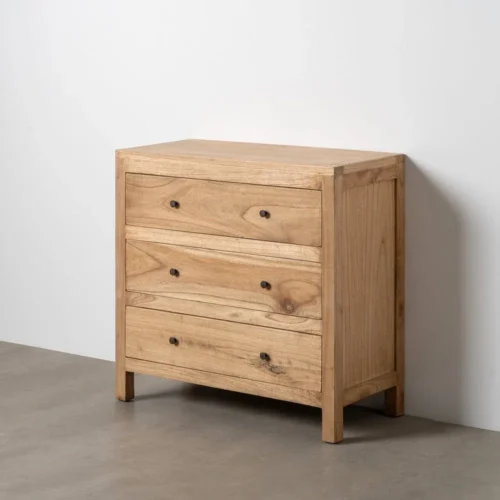 Commode bois massif naturel Ixia 90 cm — vue 2