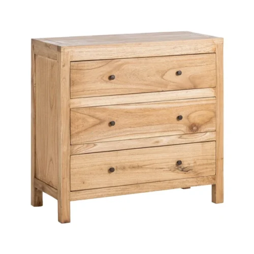 Commode bois massif naturel Ixia 90 cm — vue 3