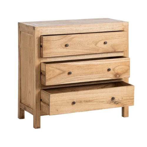 Commode bois massif naturel Ixia 90 cm — vue 4
